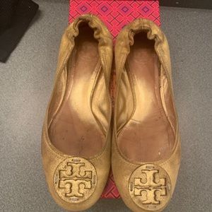 Tory Burch flats gold